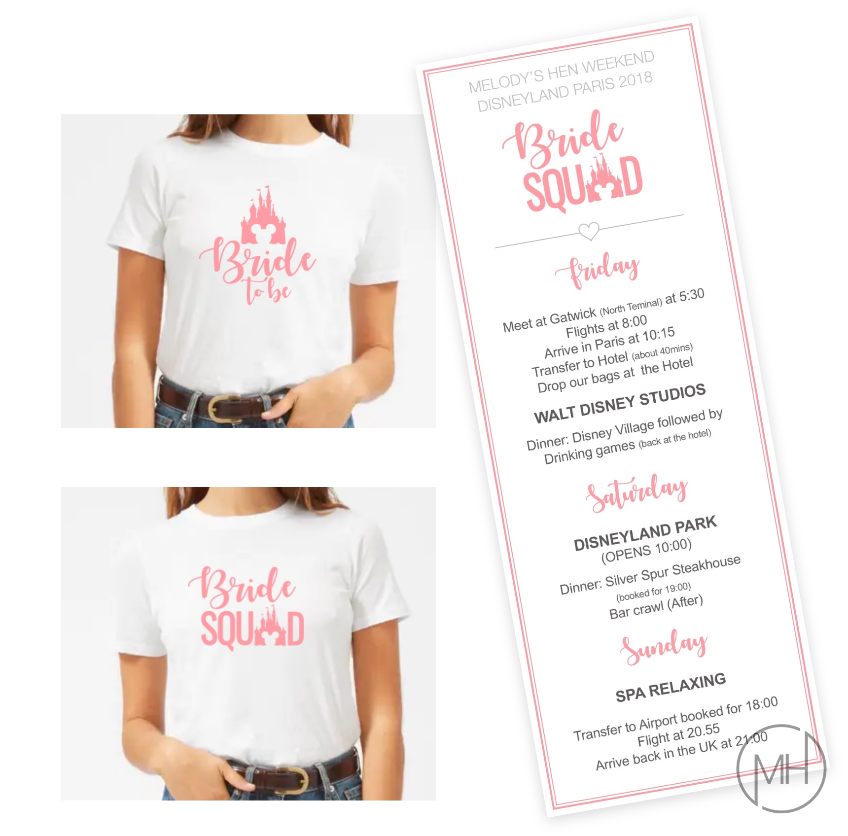 T-shirt & itinerary