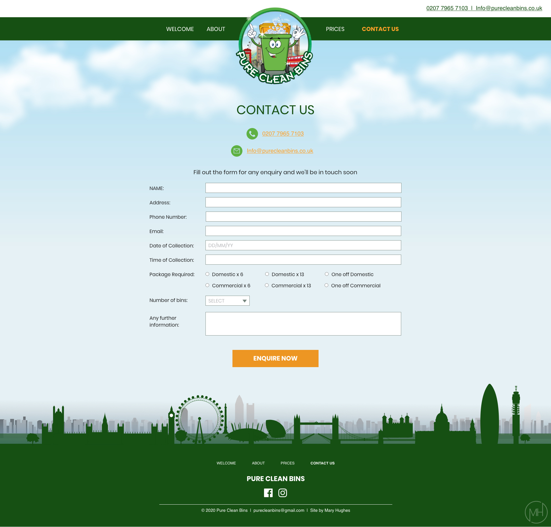 Contacts page