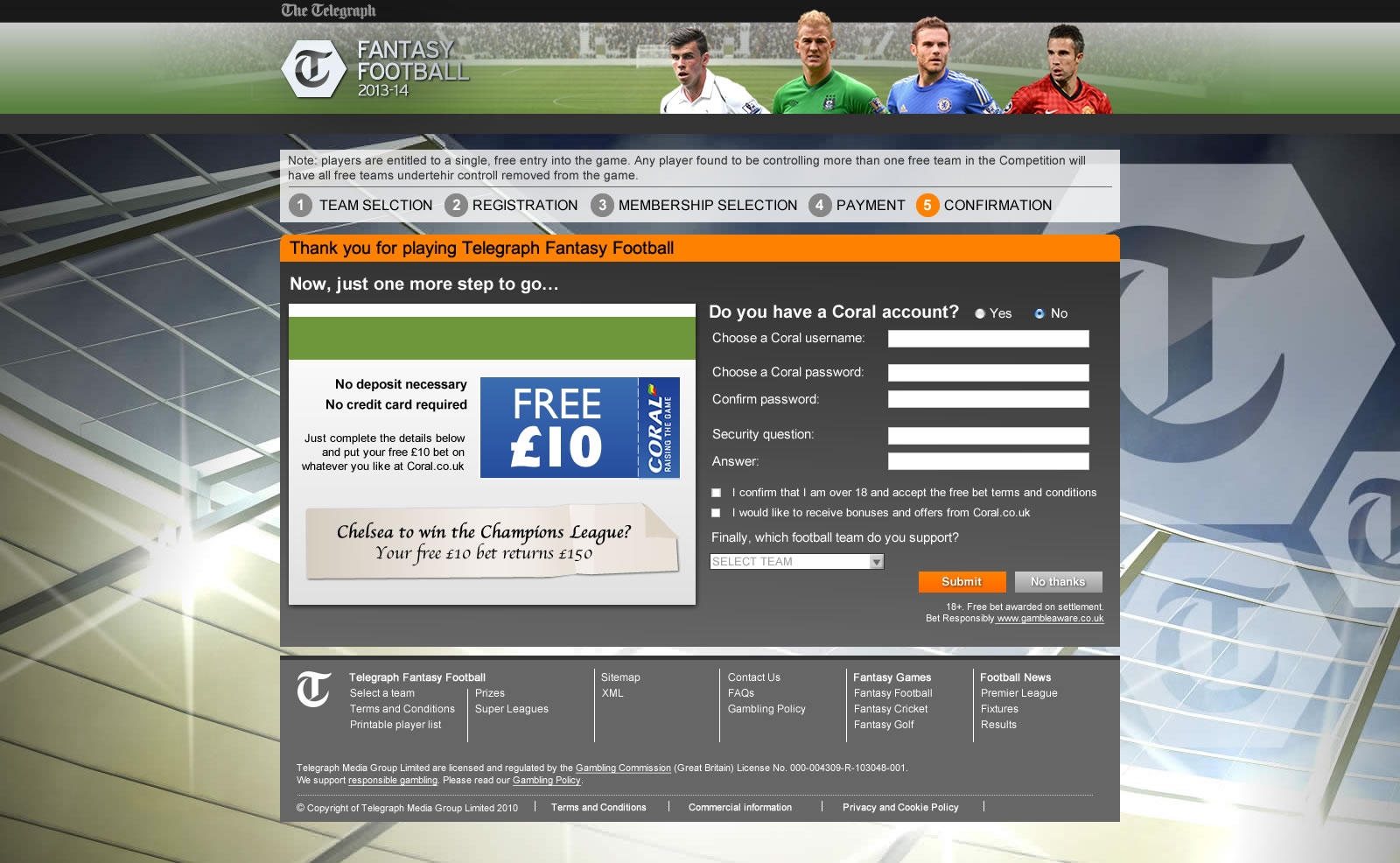 Telegraph Fantasy Football 5